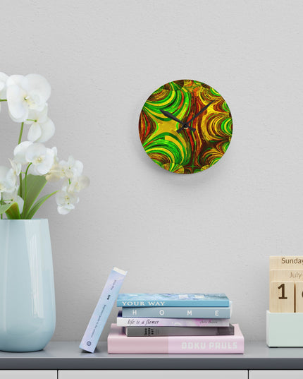 Uzi Spiral Beta Acrylic Round Wall Clock, 8" x 8"