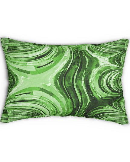 Uzi Spiral Mint Pastel Spun Polyester Lumbar Pillow, 20" x 14"