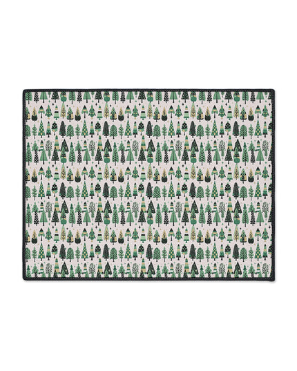 Mini Vintage Green Trees 18" x 24" Heavy Duty Floor Mat