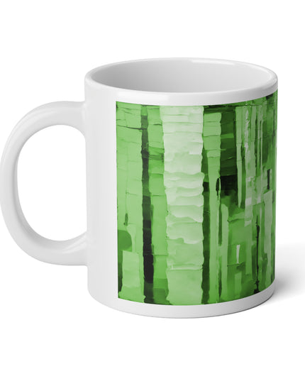 Striped Mint Pastel 20 oz White Glossy Jumbo Mug