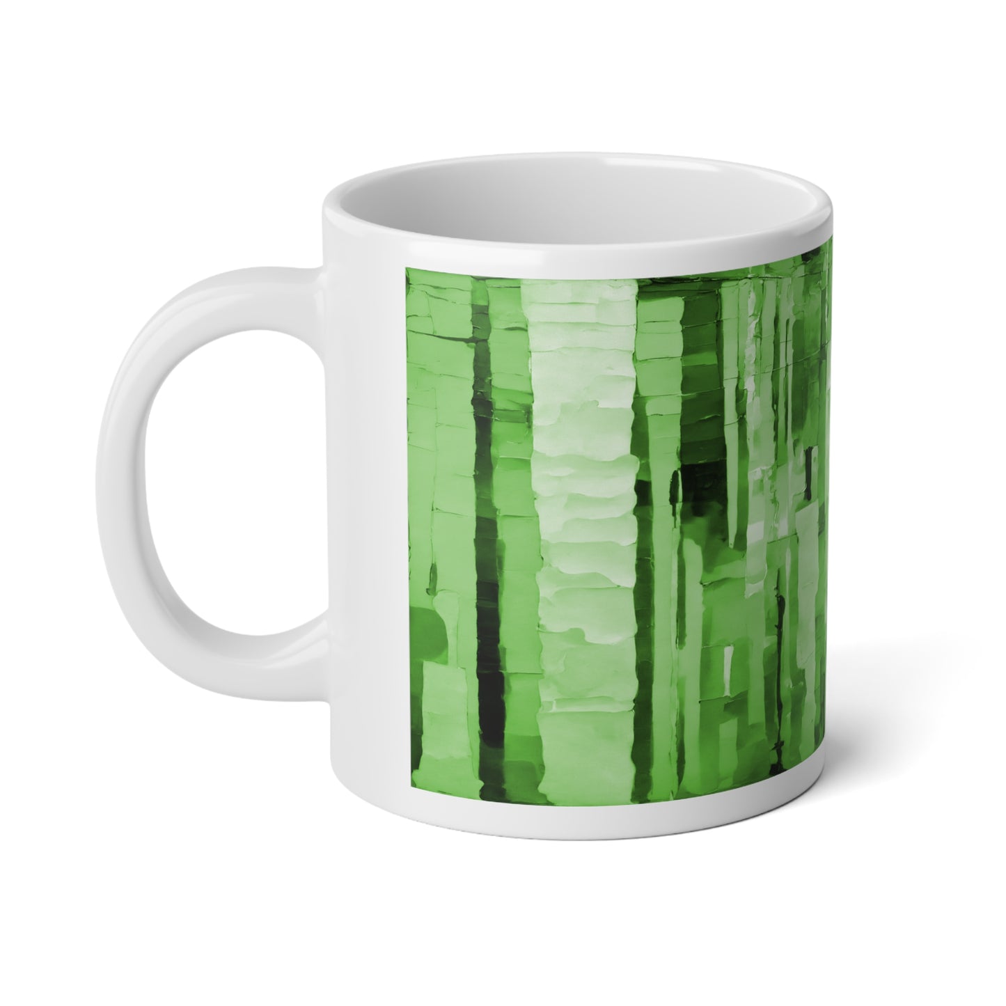 Striped Mint Pastel 20 oz White Glossy Jumbo Mug