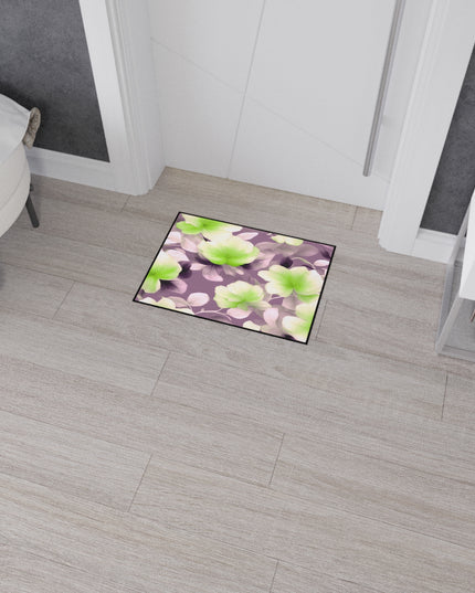 Lime Lavender Floral Bunch Heavy Duty Floor Mat, 18" x 24"