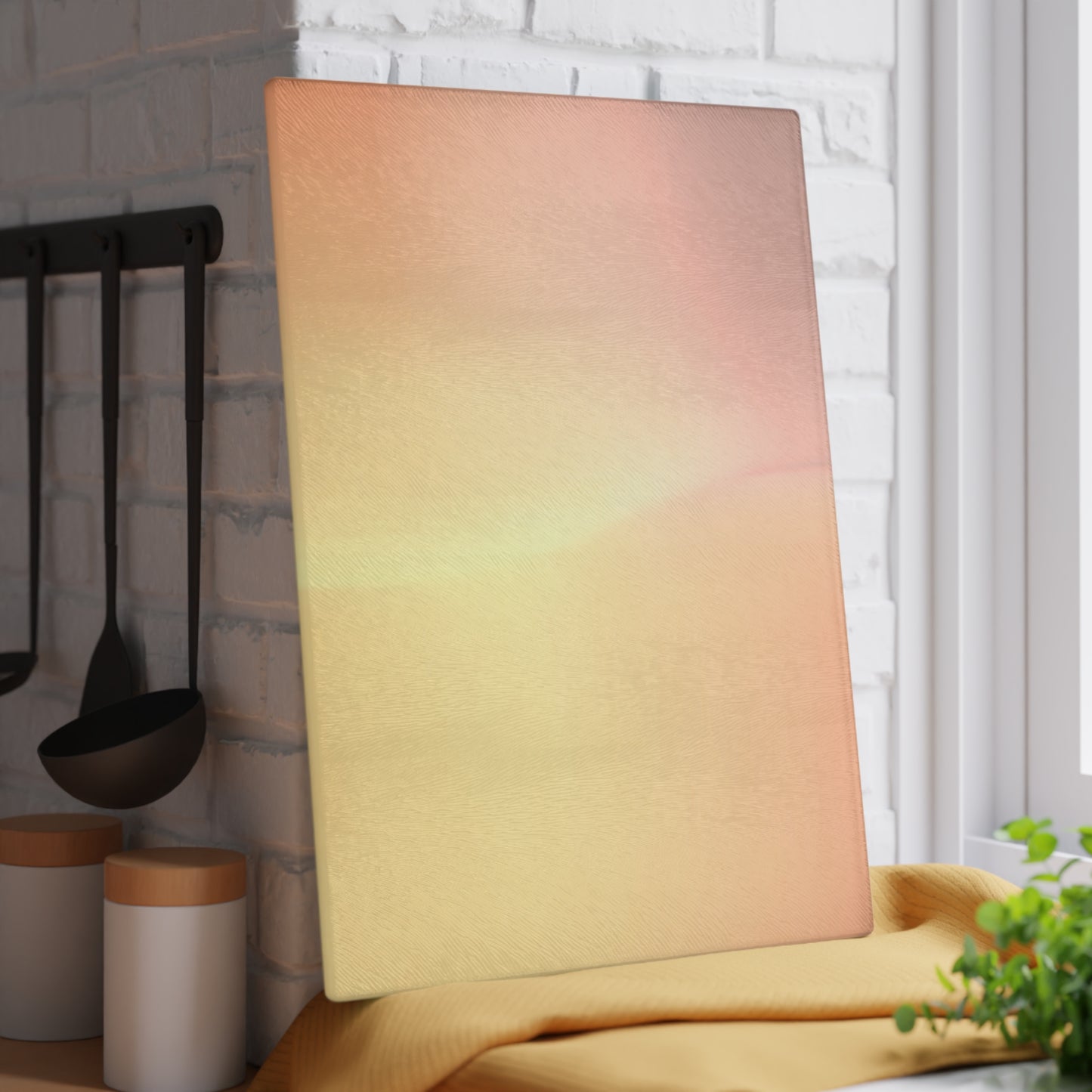 Hot Peach Fade 11" x 15" Glass Cutting Board