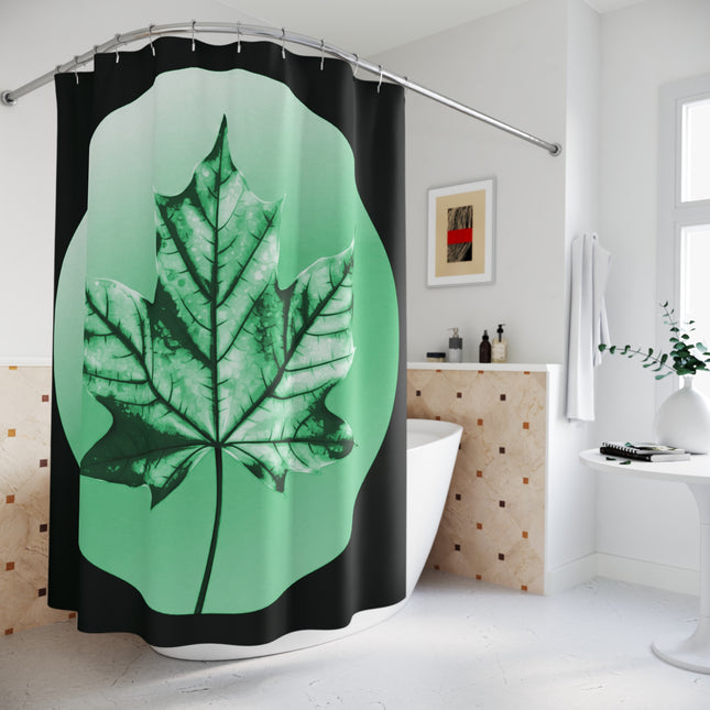 Mint Green Maple Leaf Shower Curtains, 71" x 74"