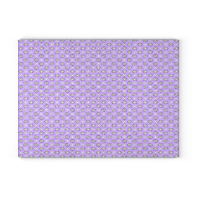Lavender Star-crossed Bodies Glass Cutting Board, 11" x 15"