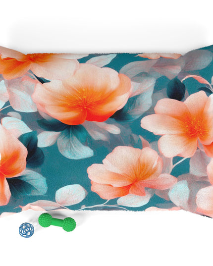 Orange Blossom Floral Bunch Pet Bed, 40" × 30"