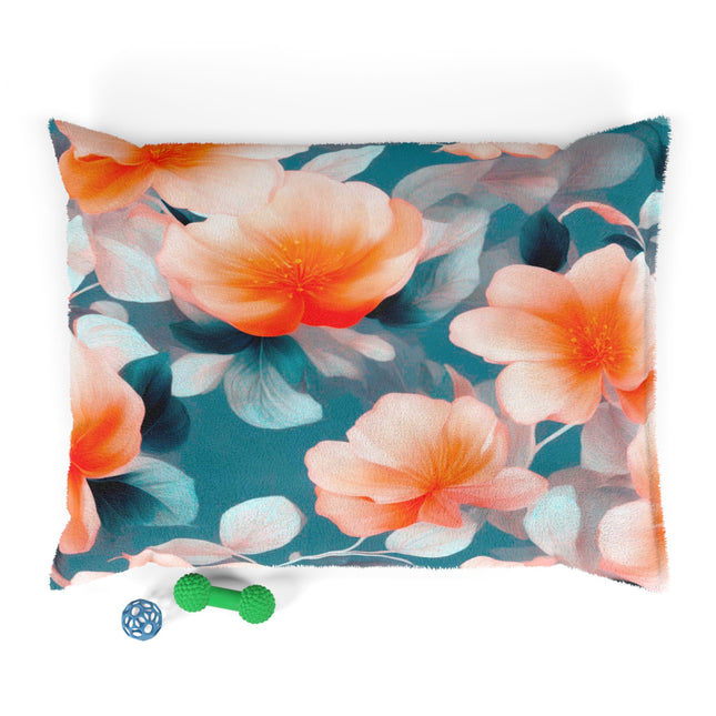 Orange Blossom Floral Bunch Pet Bed, 40" × 30"