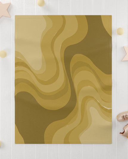 Brown Wavey Soft Fleece Baby Blanket, 30" x 40"