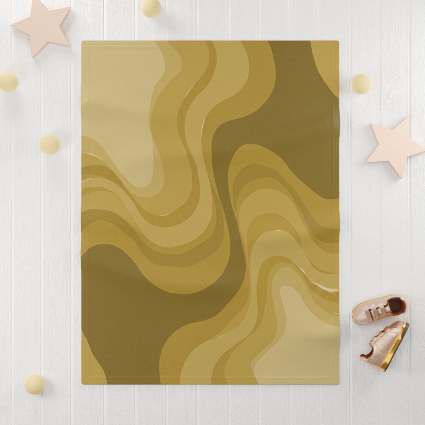 Brown Wavey Soft Fleece Baby Blanket, 30" x 40"