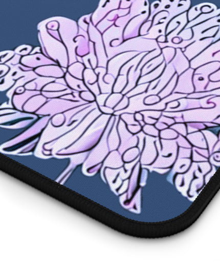 Purple White Floral Butterflies 16" x 32" Desk Mat