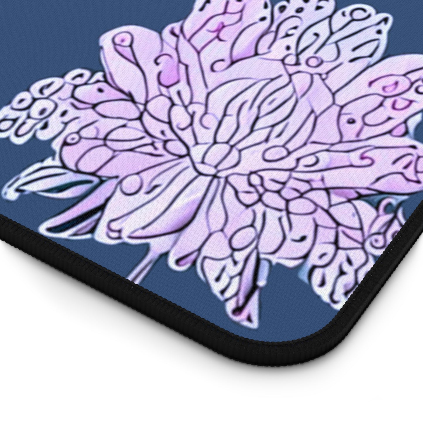 Purple White Floral Butterflies 16" x 32" Desk Mat