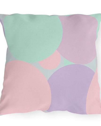 Pastel Peach and Soft Green Patches 20" x 20" Outdoor Pillows