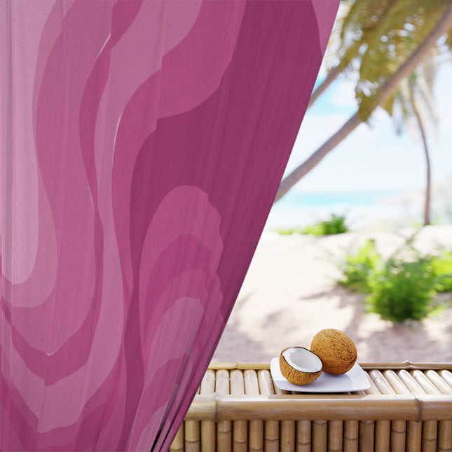 Pinky Mauve Wavey Window Curtain, 50" x  84", blackout