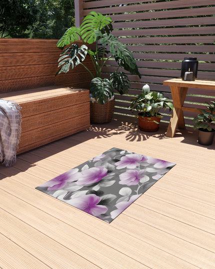 Purple Blossom Floral Bunch Outdoor Rug, 24" x 36"
