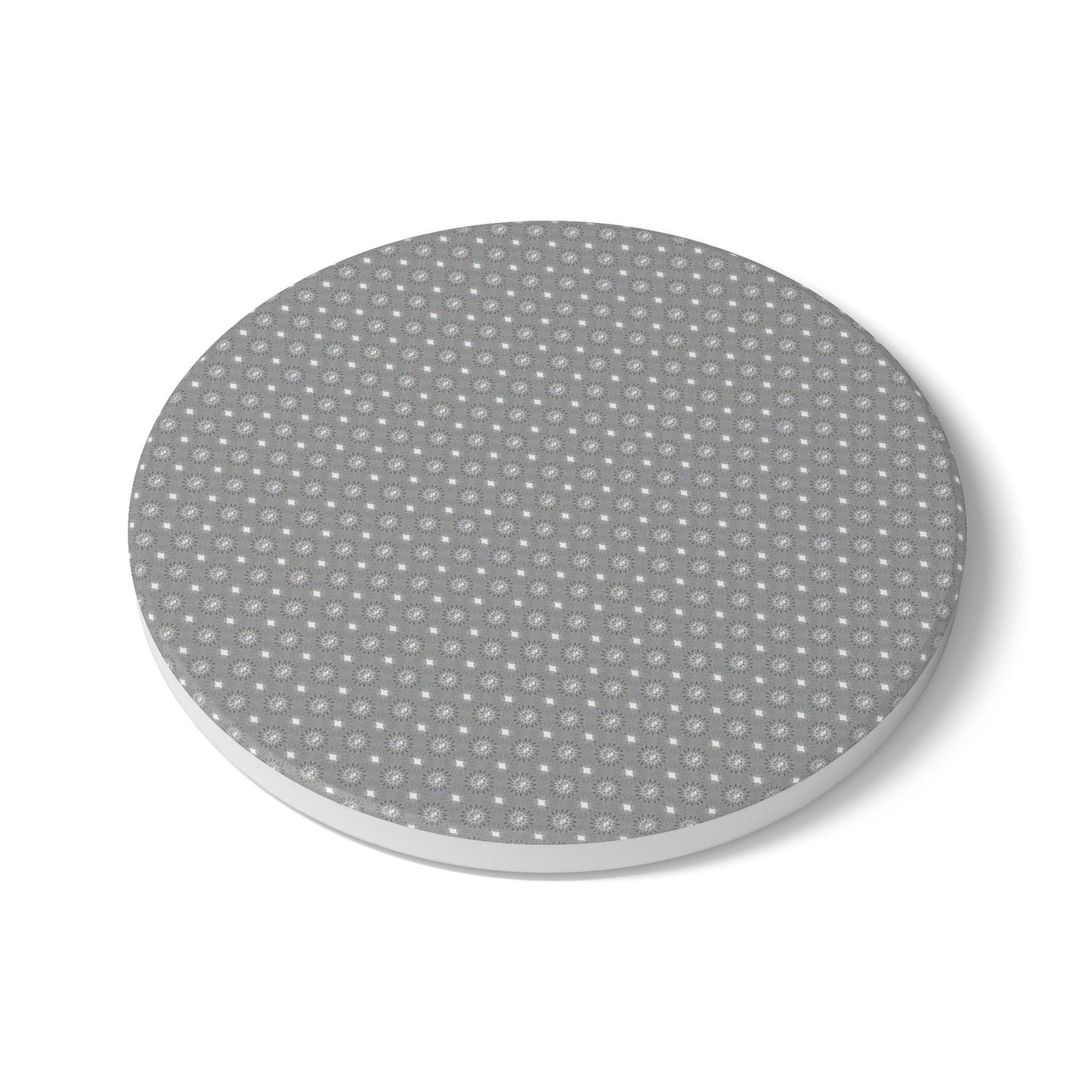 Desaturated Star-crossed Bodies Round Ceramic Coaster, 4" x 4"