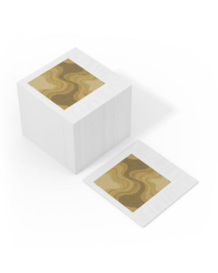 Brown Wavey White Coined Napkins, 6.5" x 6.5"