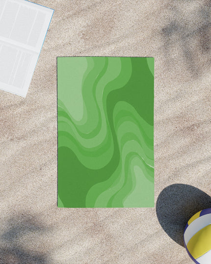 Greenie Meanie Wavey Beach Towel, 18" x 27"