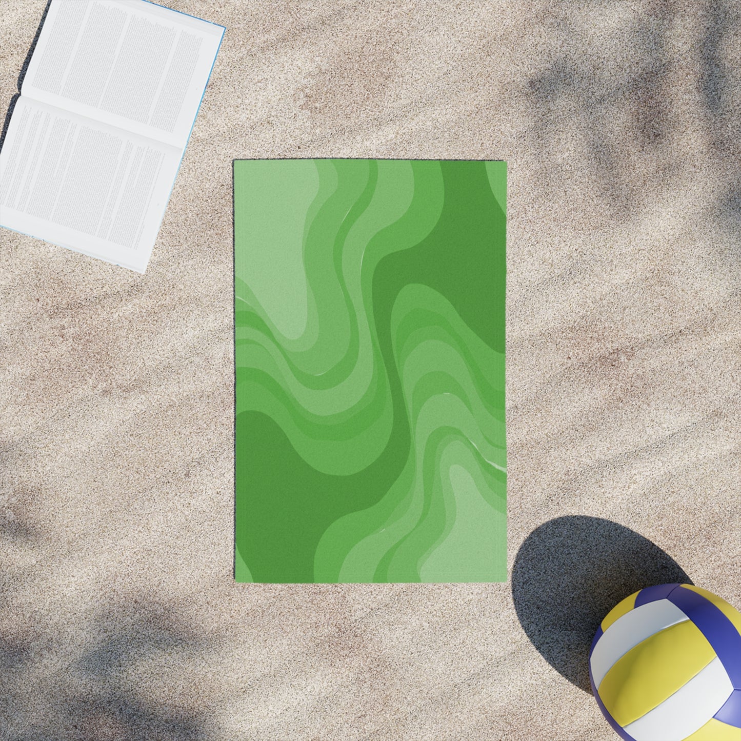 Greenie Meanie Wavey Beach Towel, 18" x 27"
