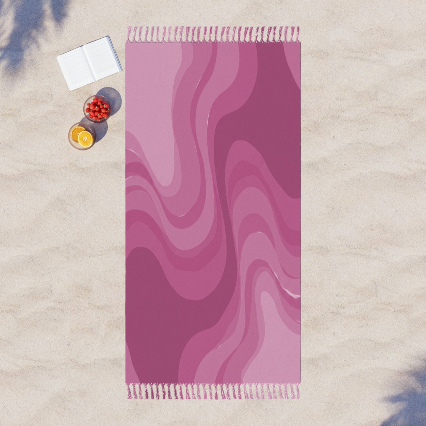 Pinky Mauve Wavey 38" × 81" Boho Beach Cloth