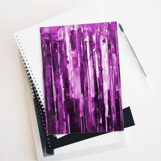 Striped Powder Lavender 5" x 7" Journal - 128 Ruled Line pages