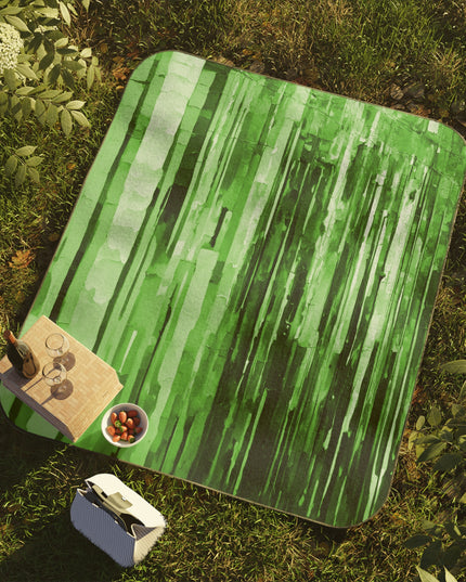 Striped Mint Pastel 61" × 51" Picnic Blanket