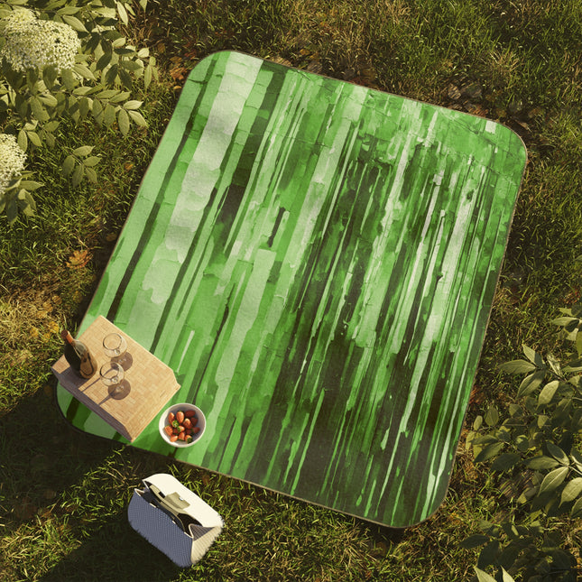 Striped Mint Pastel 61" × 51" Picnic Blanket