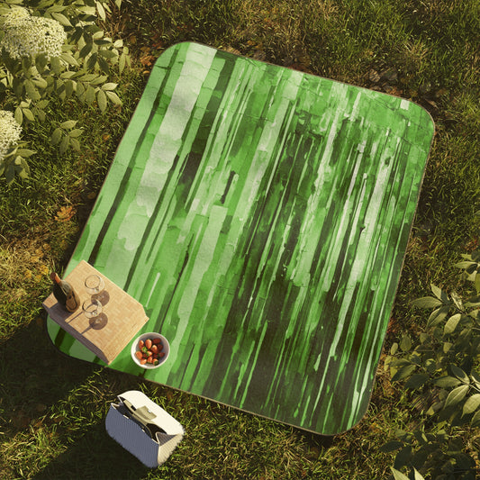 Striped Mint Pastel 61" × 51" Picnic Blanket
