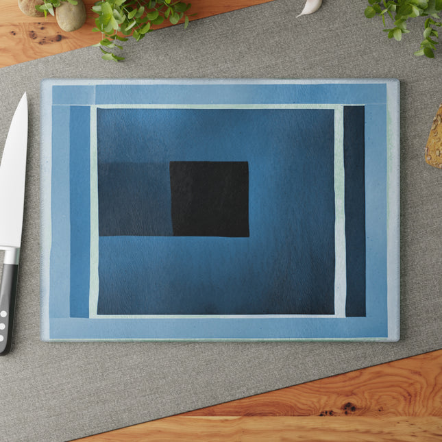 Blue Shadow Glass Cutting Board, 11" x 15"