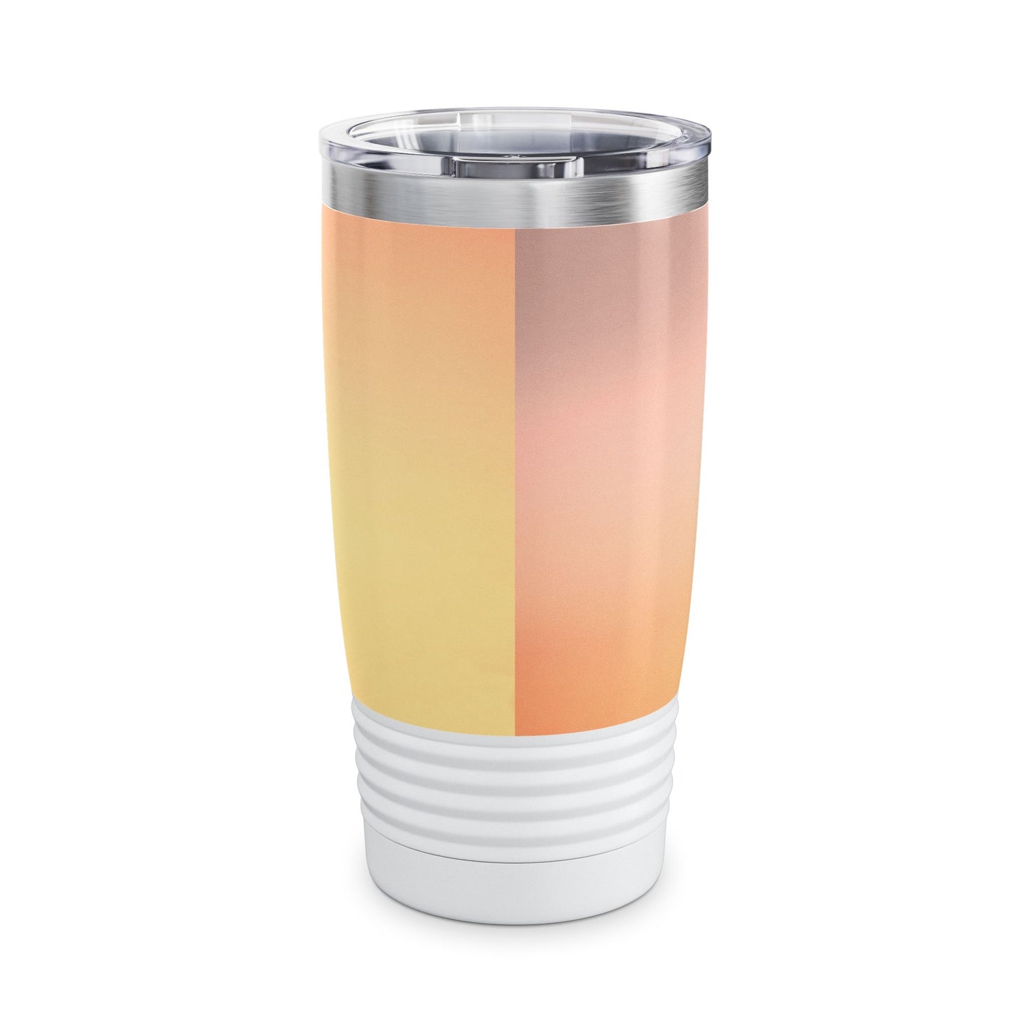 Hot Peach Fade Ringneck Tumbler, 20oz in white, steel and black