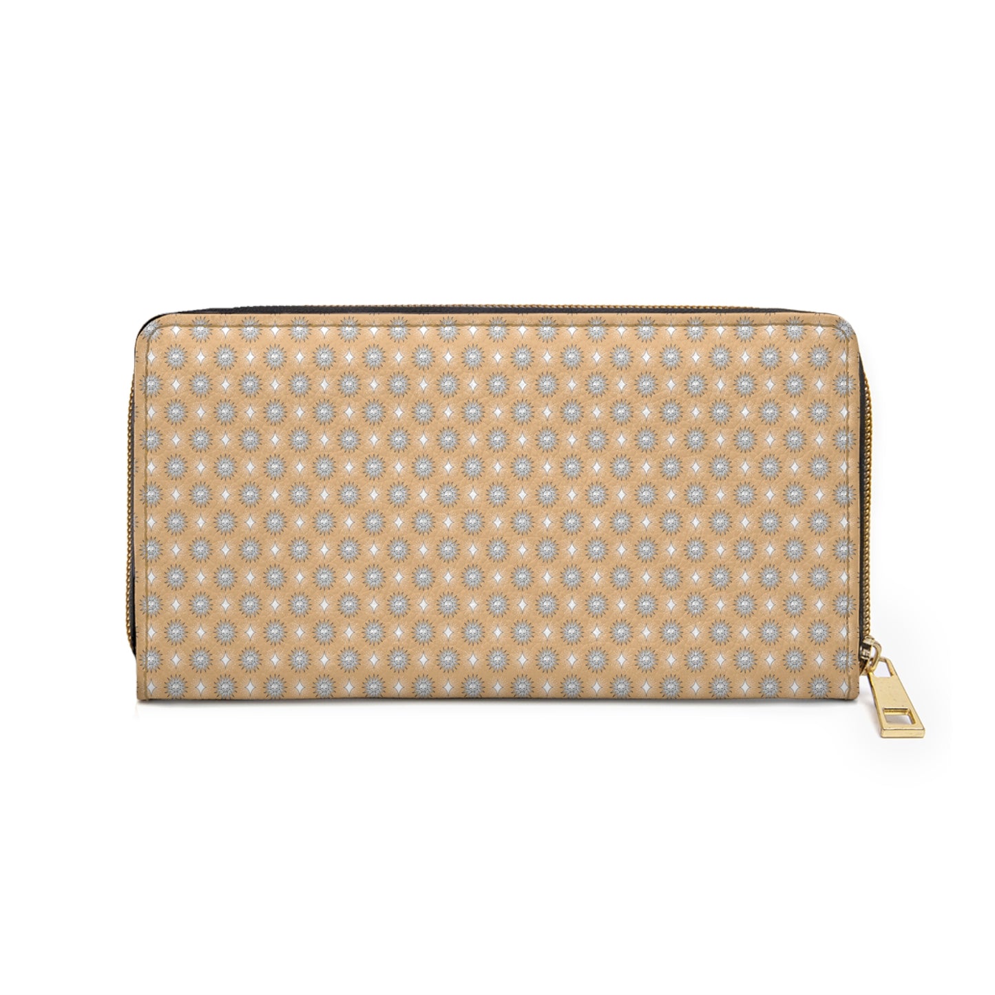 Tan Sunset Star-crossed Bodies Elegant Abstract Zipper Wallet - Stylish & Functional Accessory for Everyday Use
