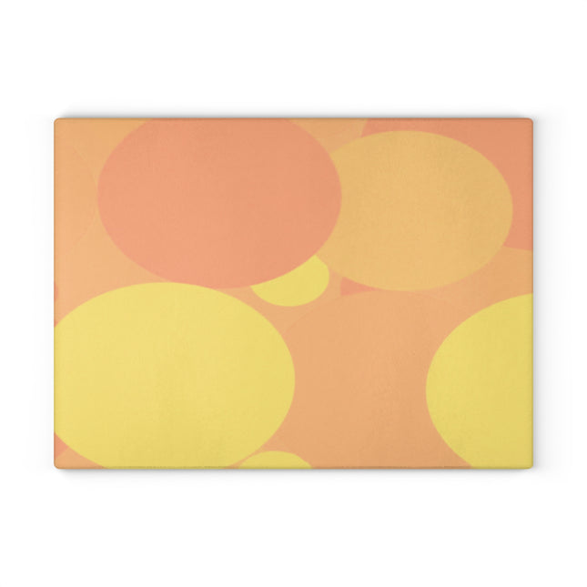 Pastel Bright Oranges Patches 11" x 15" Glass Cutting Board