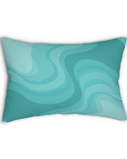 Tif Green Wavey Spun Polyester Lumbar Pillow, 20" x 14"