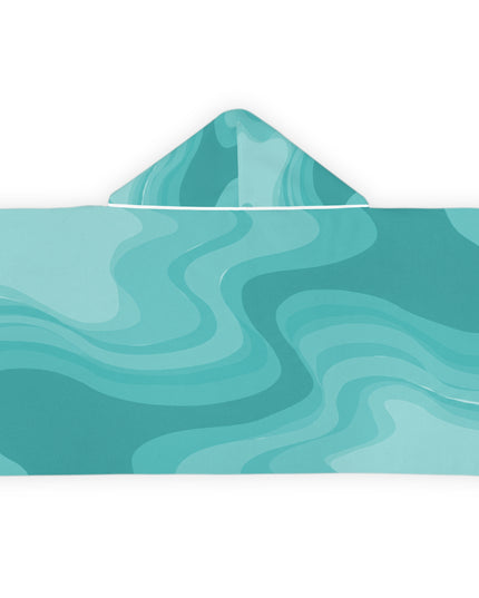 Tif Green Wavey Youth Hooded Towel, 24" x 48"