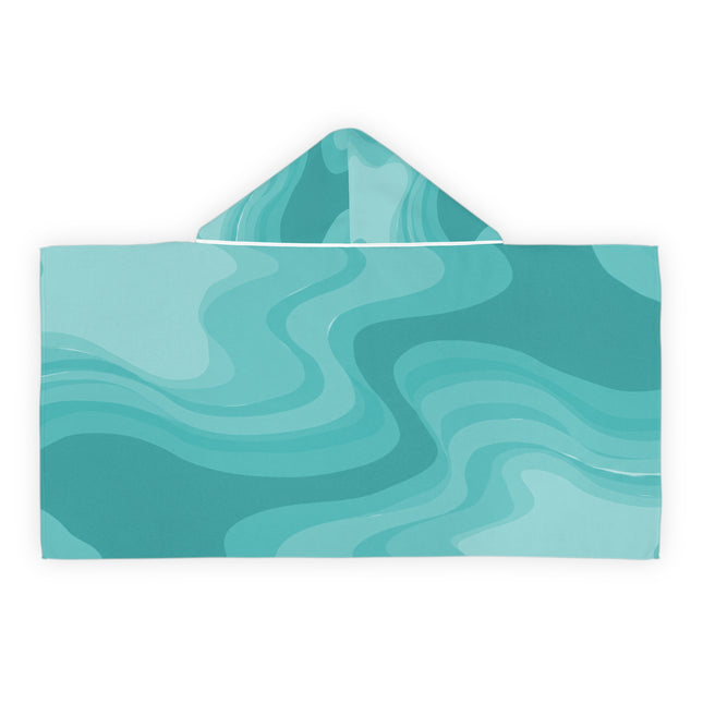 Tif Green Wavey Youth Hooded Towel, 24" x 48"