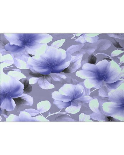 Indigo Blossom Floral Bunch Glass Cutting Board, 8" x 11"