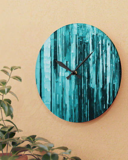 Striped Tif Acrylic Wall Clock, Round or Square, 10.75" x 10.75"