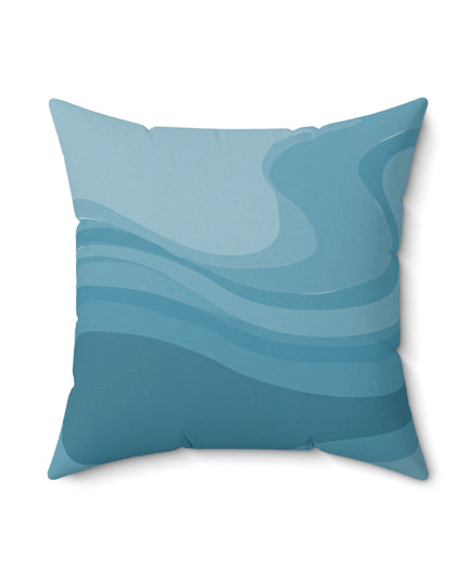 Sky Blue Wavey 18" x 18" Faux Suede Square Pillow