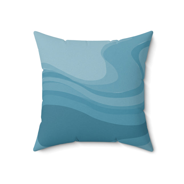 Sky Blue Wavey 18" x 18" Faux Suede Square Pillow