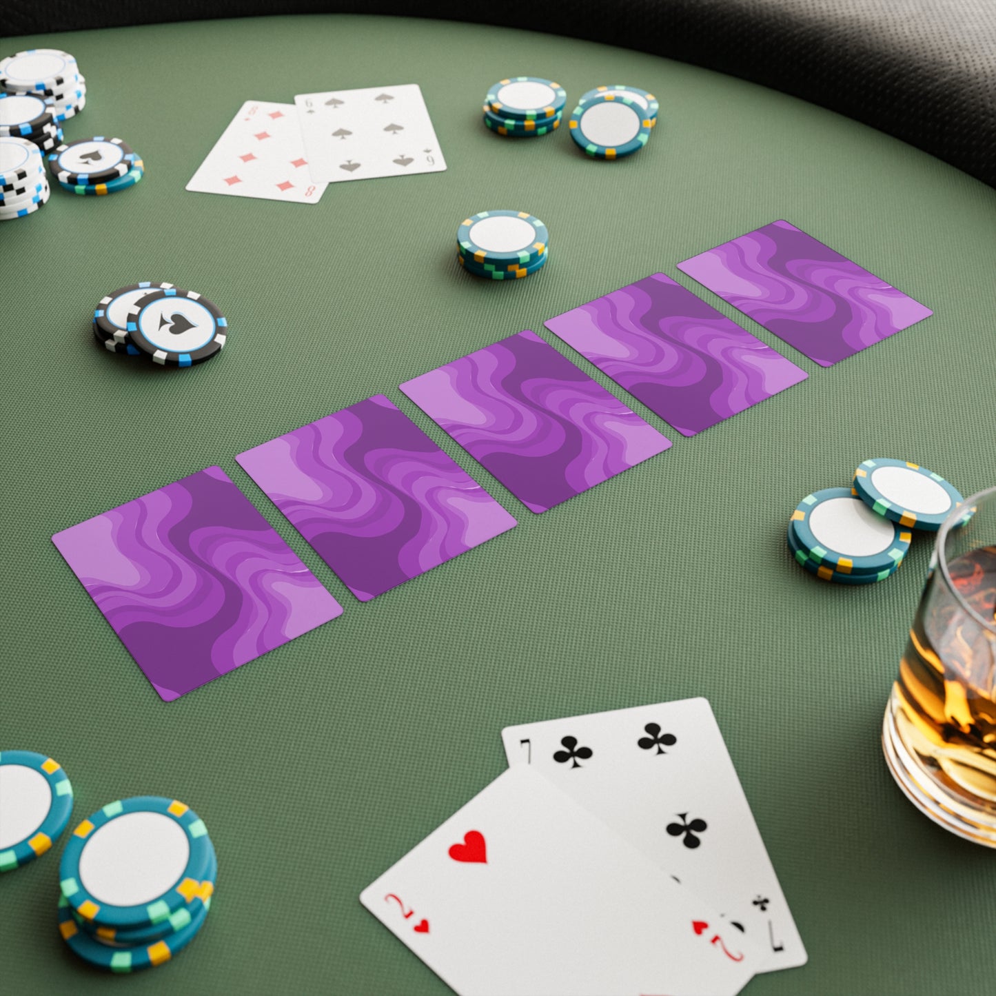 Wavey Purple Wavey Poker Cards