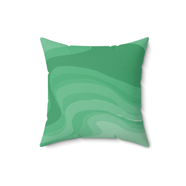 Mint Green Wavey 16" x 16" Faux Suede Square Pillow