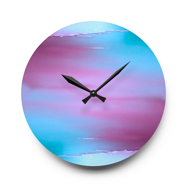 Wine Sea Blue Fog Acrylic Wall Clock, Round or Square, 10.75" x 10.75"