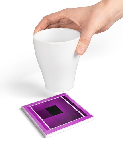 Magenta Shadow 4" x 4" Square Ceramic Coaster