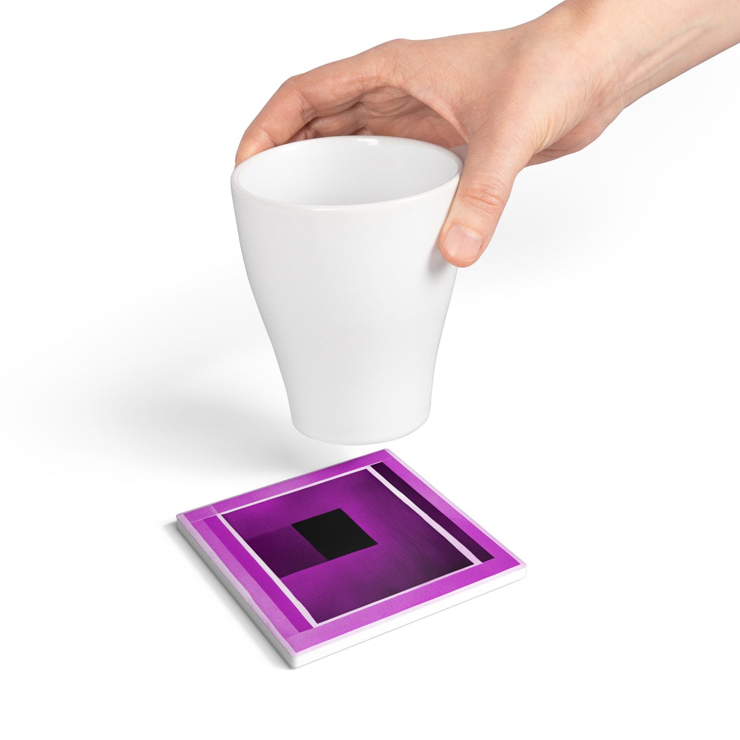 Magenta Shadow 4" x 4" Square Ceramic Coaster