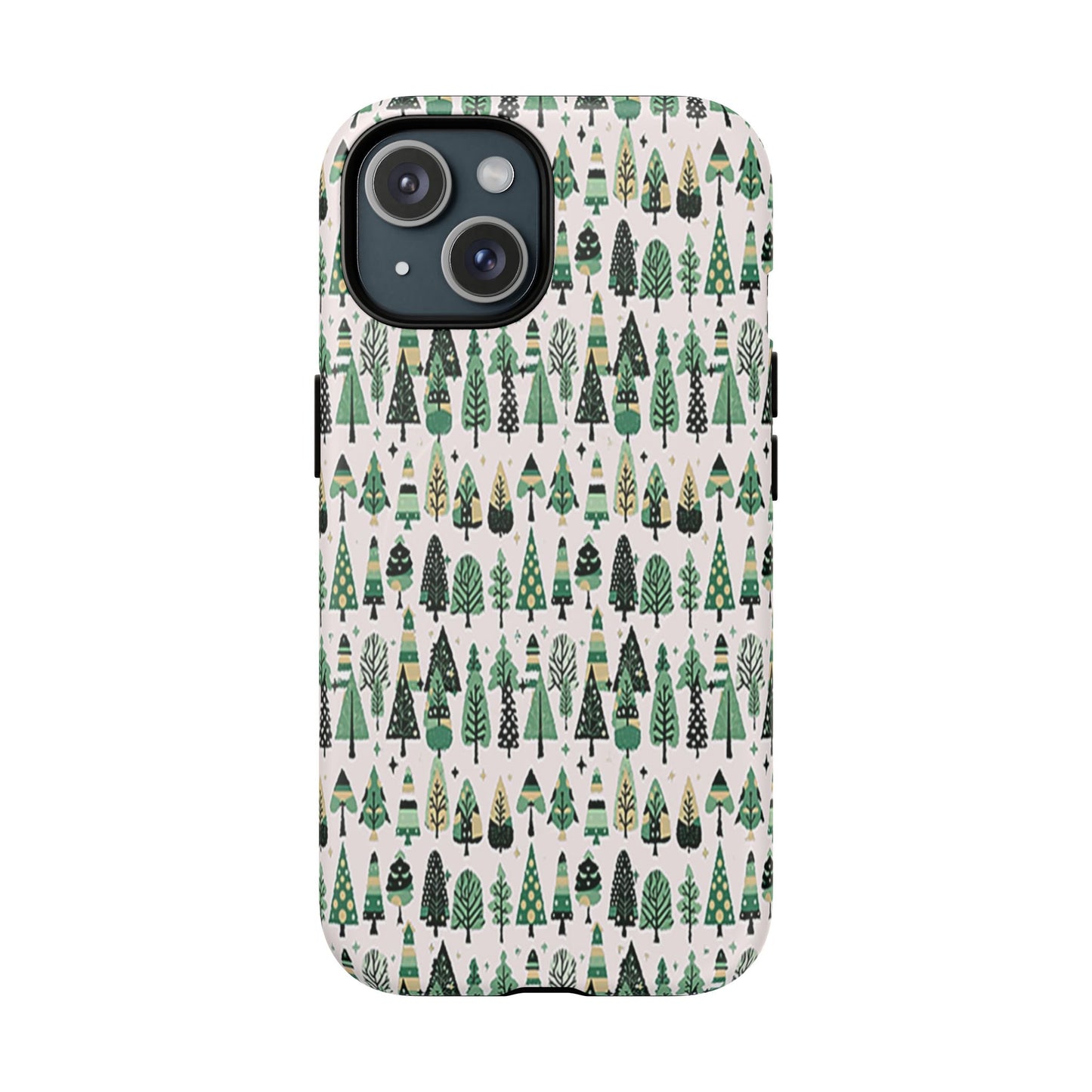 Mini Vintage Green Trees Iphone 15 Tough Magnetic Cases