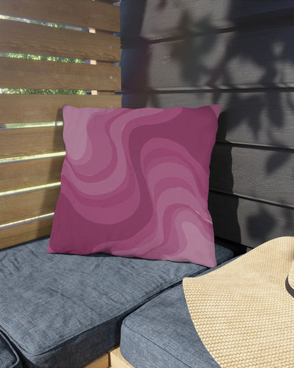 Pinky Mauve Wavey 16" x 16" Outdoor Pillow