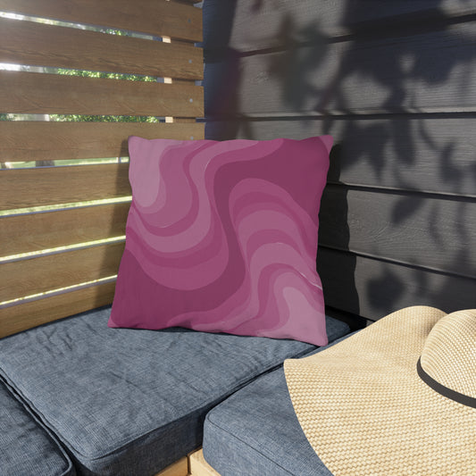 Pinky Mauve Wavey 16" x 16" Outdoor Pillow