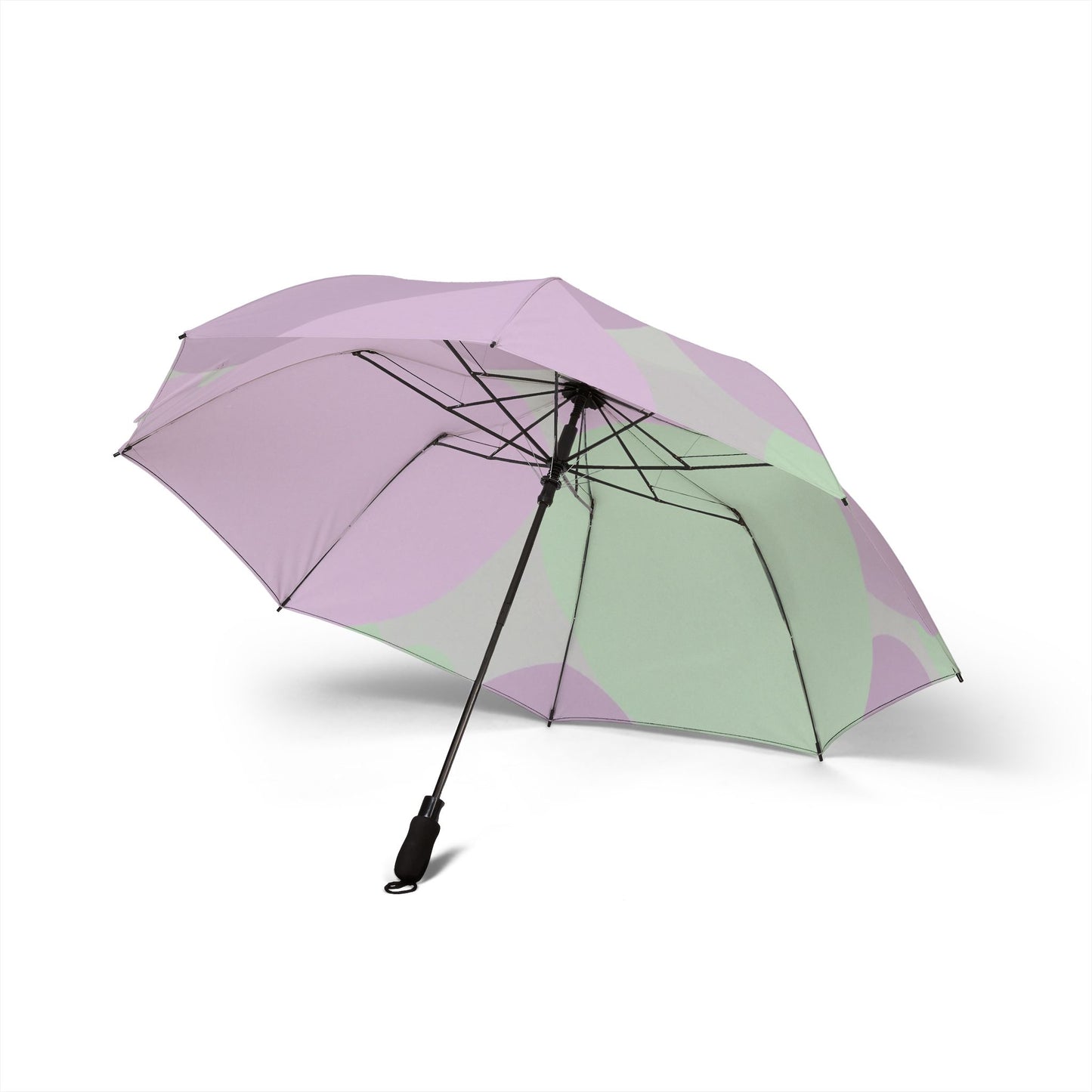 Pastel Lavender Purple and Soft Green Patches Foldable Umbrella - Compact & Chic
