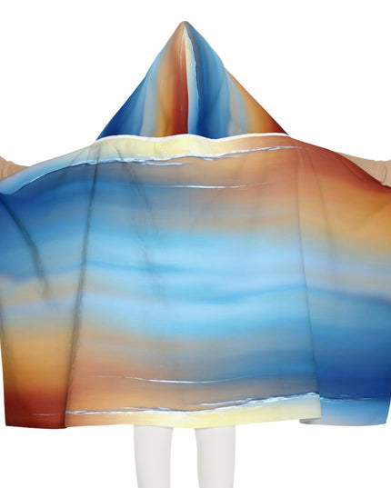 Blue Sea Red Orange Fog Youth Hooded Towel, 24" x 48"