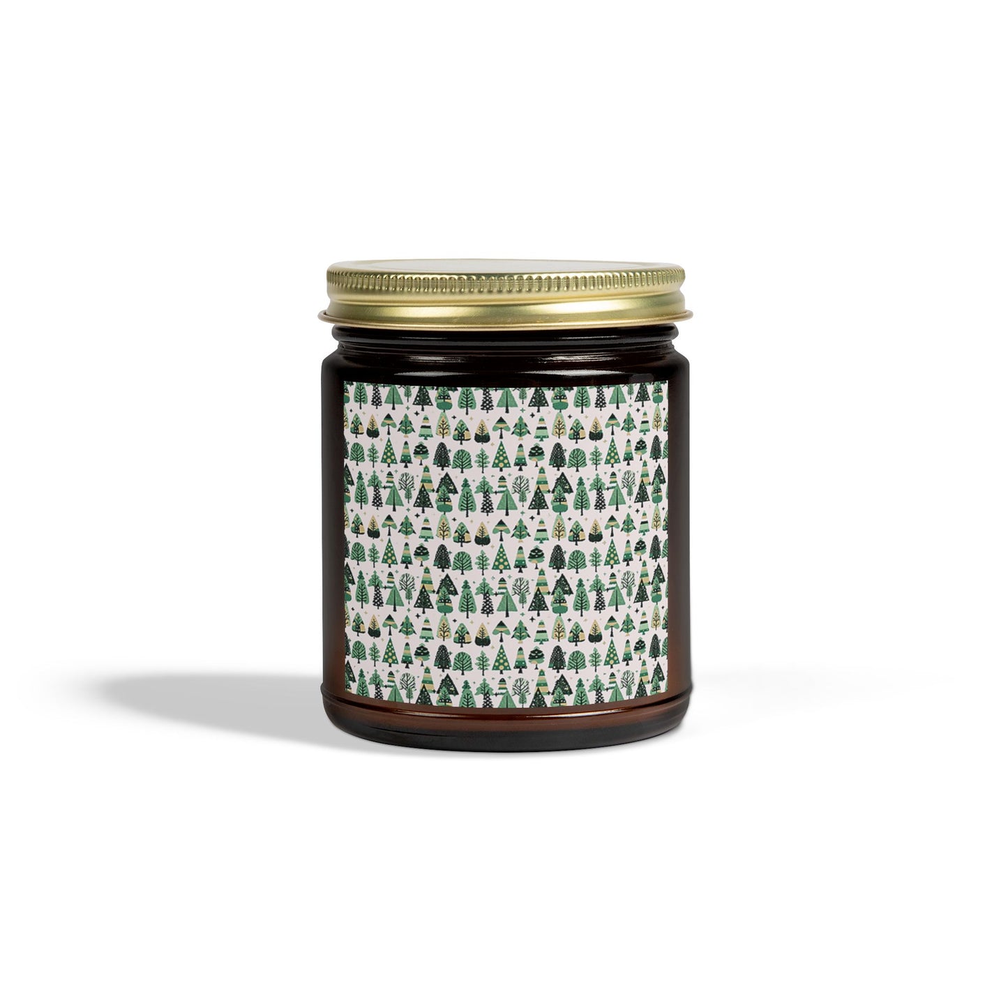 Mini Vintage Green Trees Scented Candles, Coconut Apricot Wax (9oz)