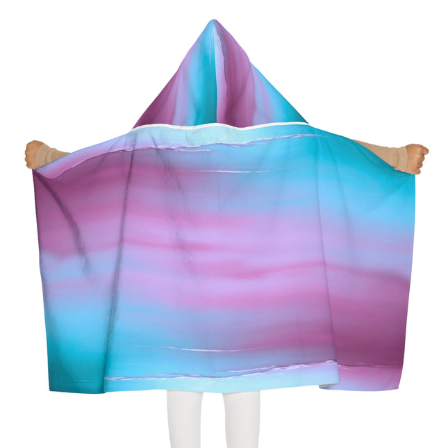 Dark Blue Green Sea Purple Fog Youth Hooded Towel, 24" x 48"